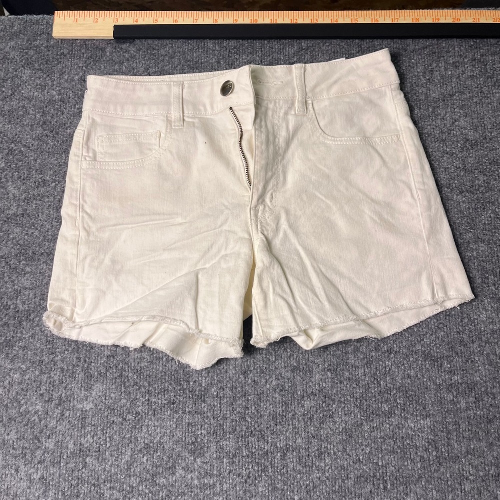 American Eagle Shorts Womens Size 6 White Hi-Rise Shortie Super Stretch Denim